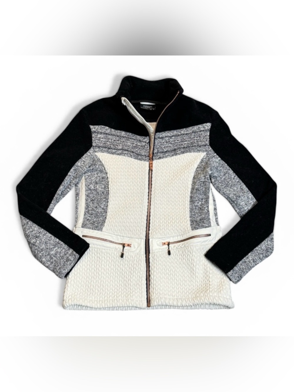 KILLTEC WOMENS COLORBLOCK FLEECE JACKET  GERMAN DESIGN OUTDOOR ZIP FRONT COAT
